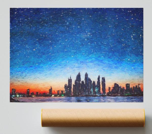The City Skyline At Dawn Poster
