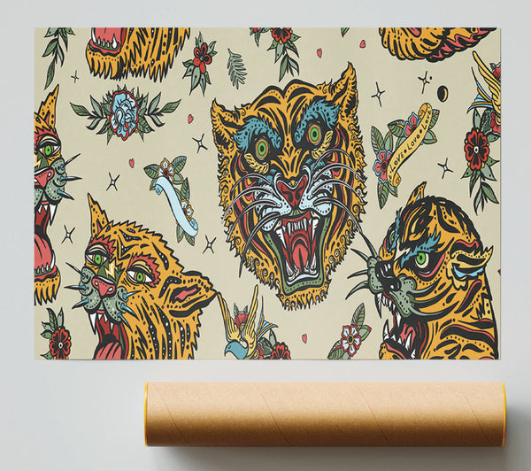 Tattoo Tiger Art Print