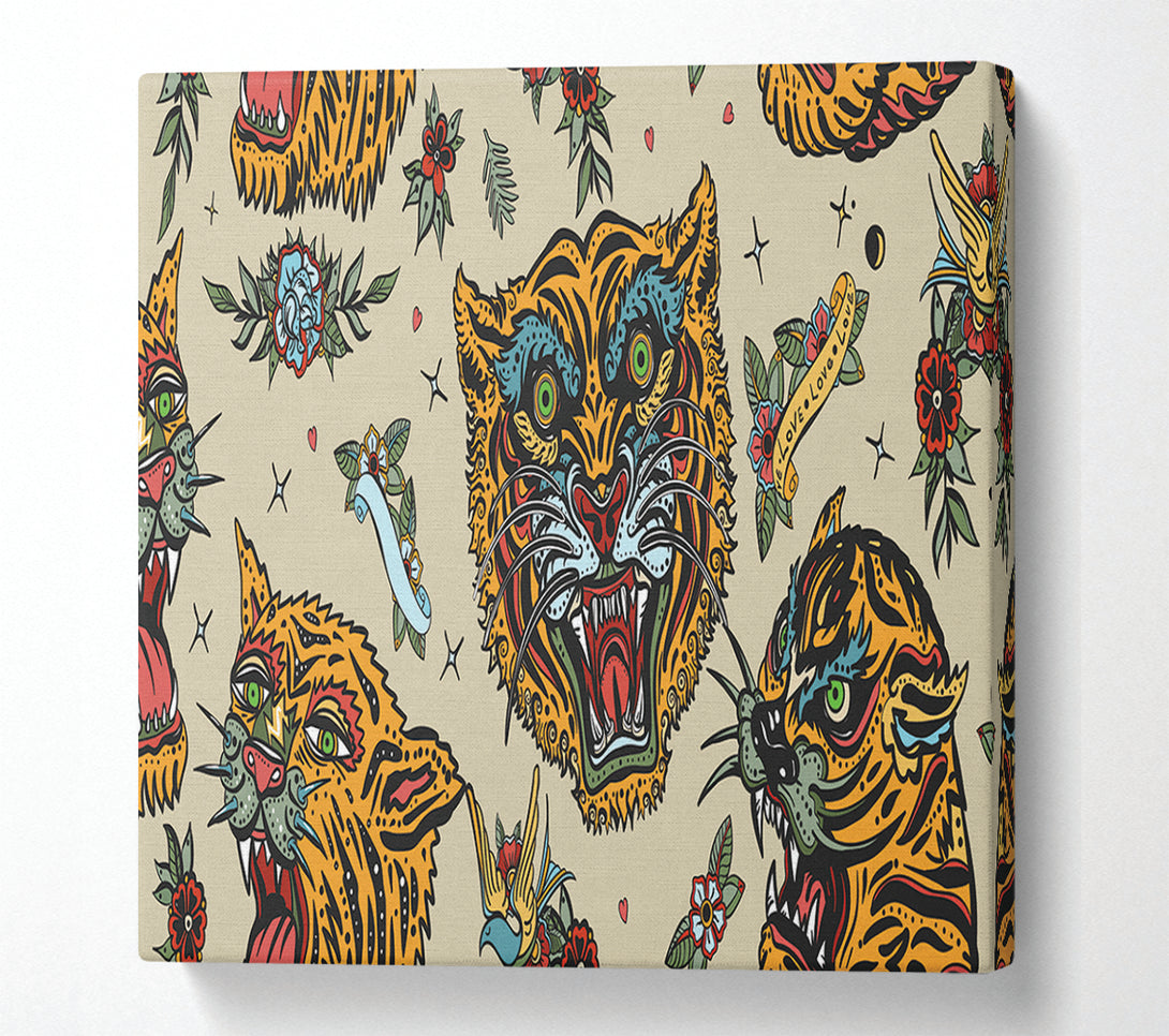  A Canvas Print of Tattoo Tiger Art Canvas Art