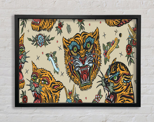 Tattoo Tiger Art Framed Print
