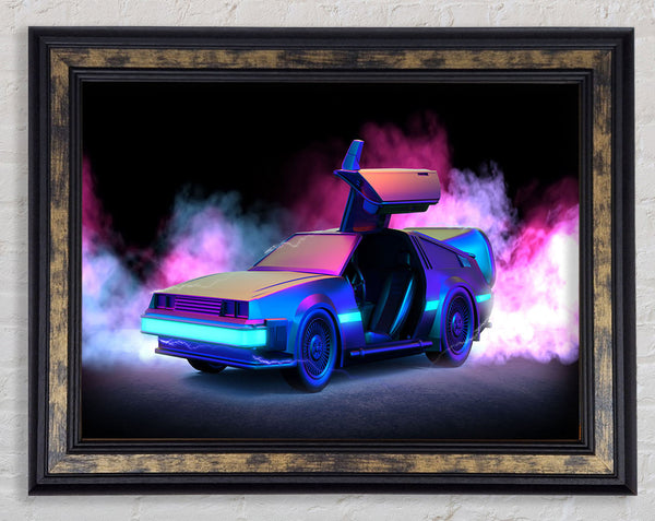 Delorean Smoke Framed Print