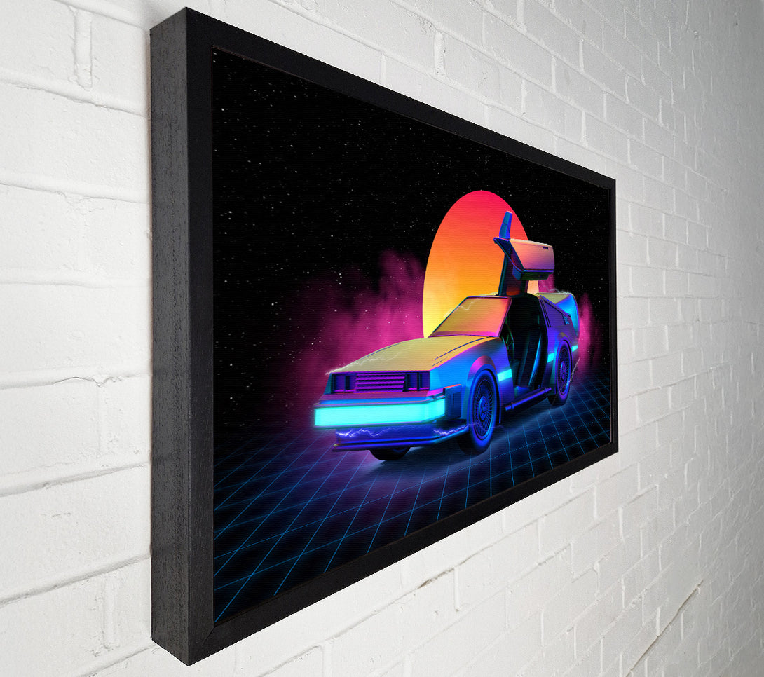  A Canvas Print of Delorean Smoke Sunrise Canvas Art
