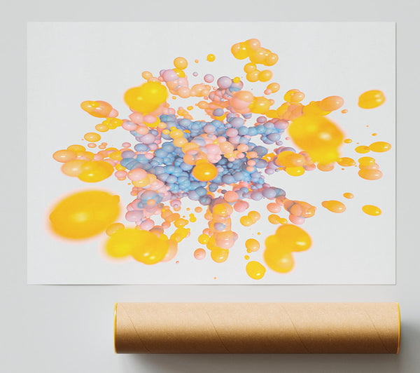 Yellow Bulbs Of Liquid Print
