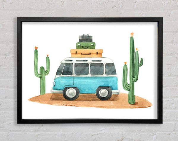 Vw Camper Cactus Framed Print
