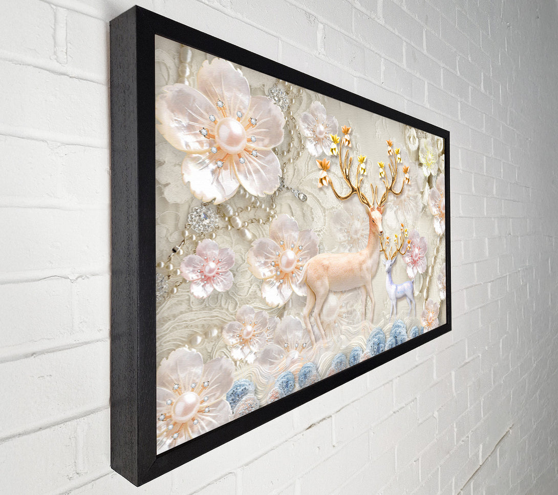  A Canvas Print of The Majestic Deer And Doe Canvas Wall Art