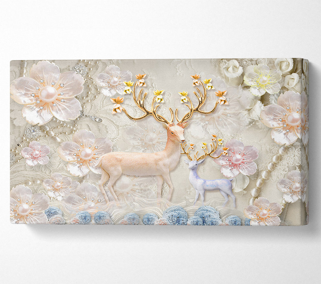  A Canvas Print of The Majestic Deer And Doe Canvas Wall Art