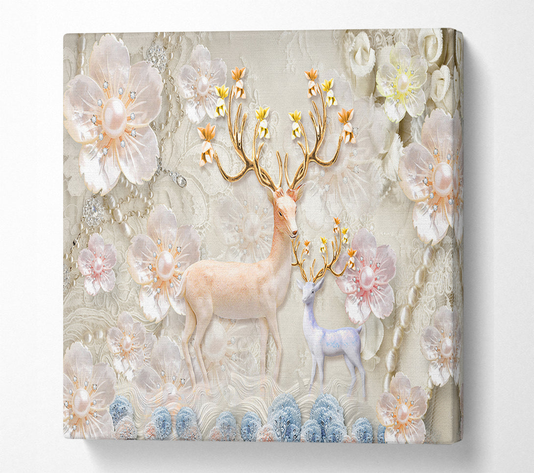  A Canvas Print of The Majestic Deer And Doe Canvas Wall Art