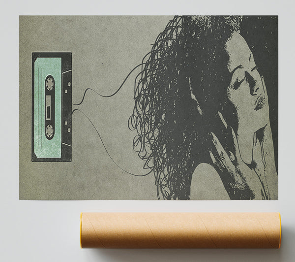 Cassette Tape Woman Giclee Print