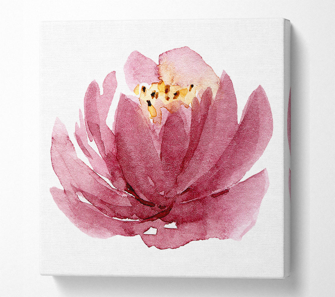  A Canvas Print of The Pink Flower Opening Canvas Wall Art