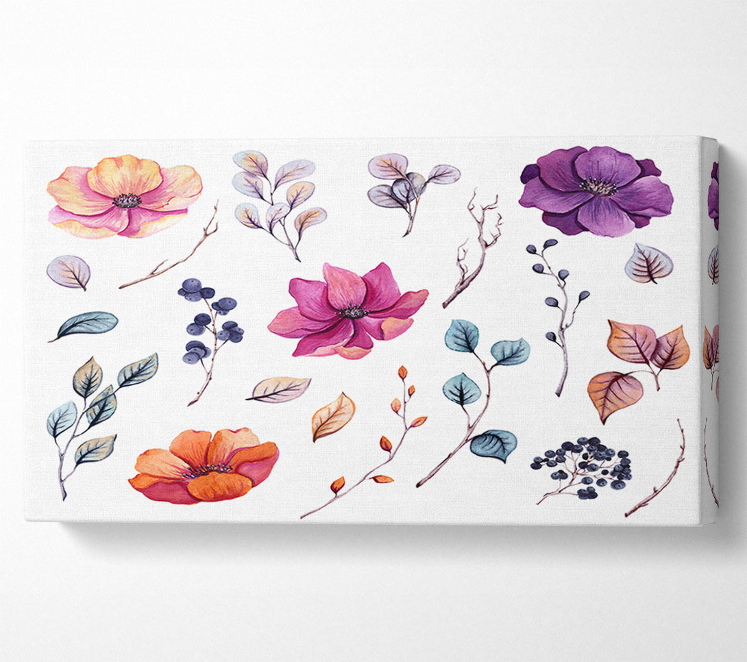  A Canvas Print of Selection Of Lovely Flowers Canvas Print