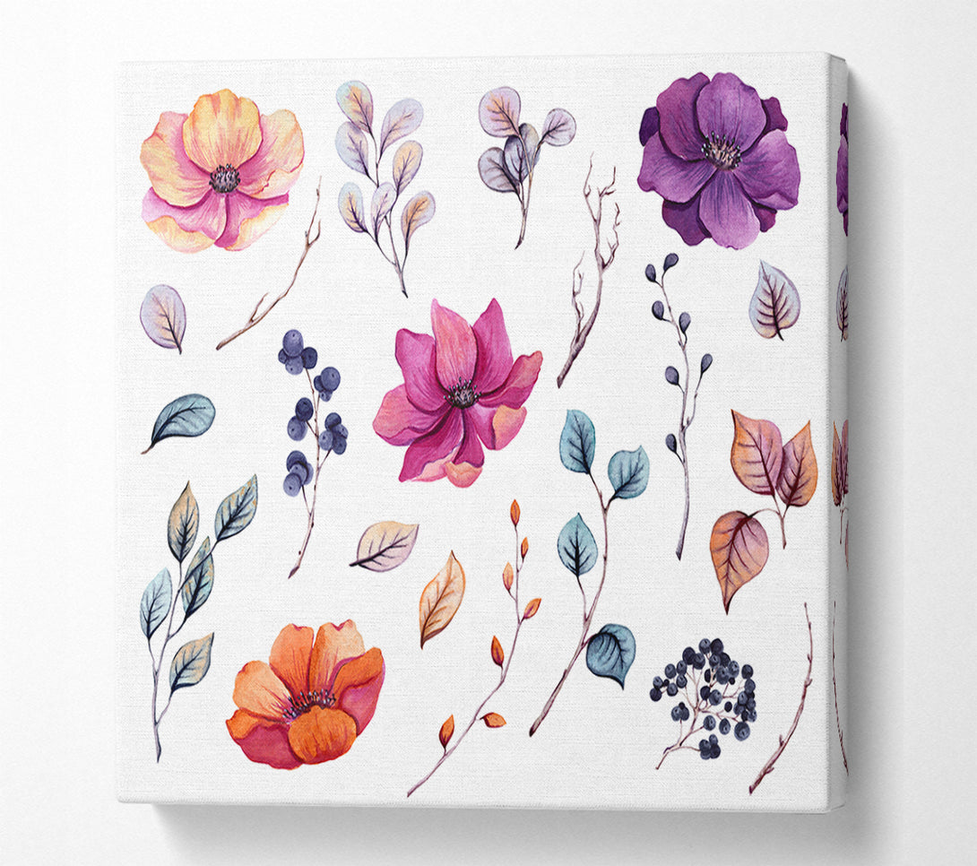  A Canvas Print of Selection Of Lovely Flowers Canvas Print