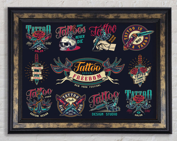 Tattoo Flash Art Studio Framed Print