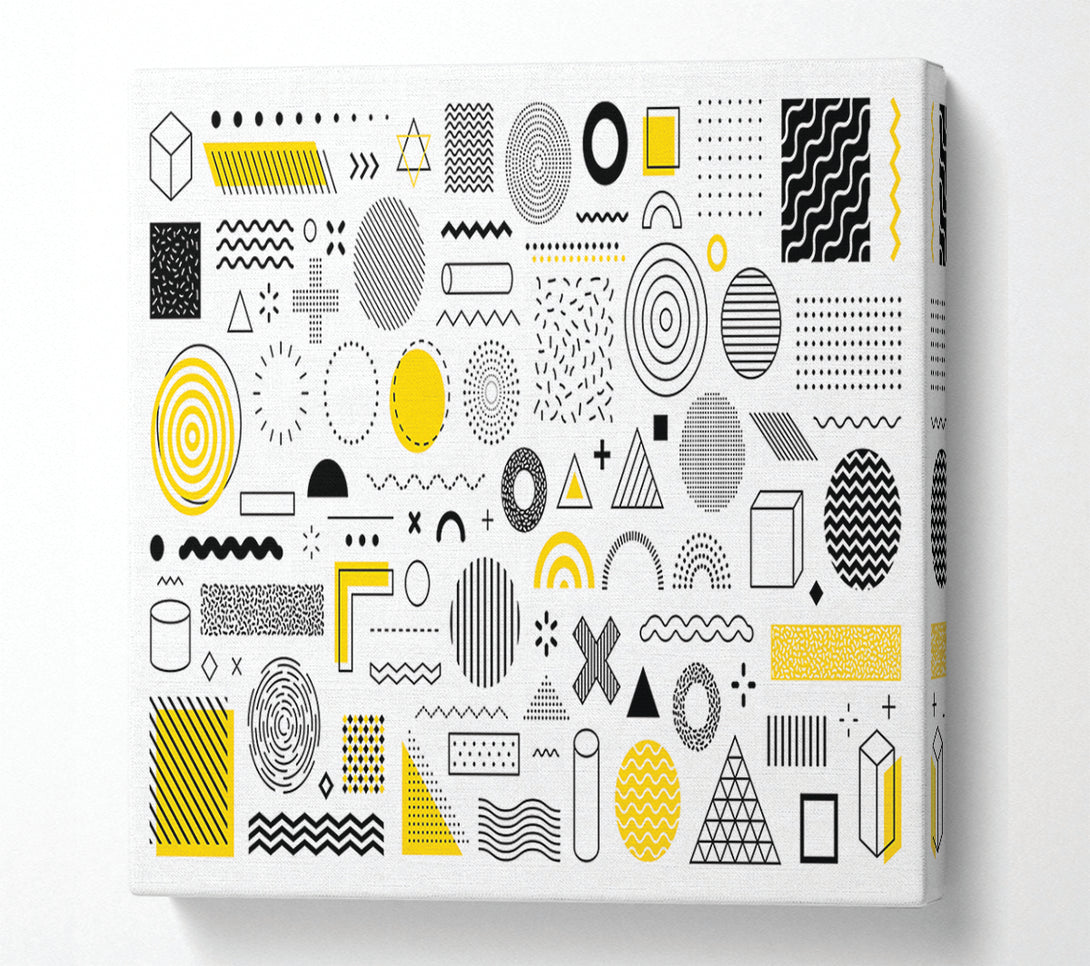  A Canvas Print of Mixture Of Shapes And Colours Canvas Wall Art