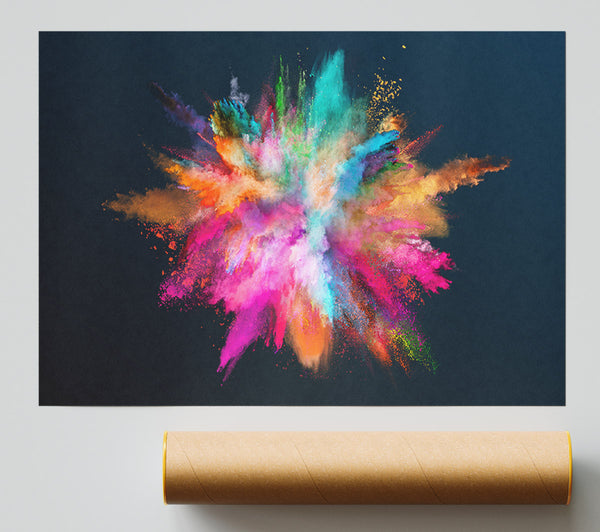 Explosion Of Paint Rainbow Print