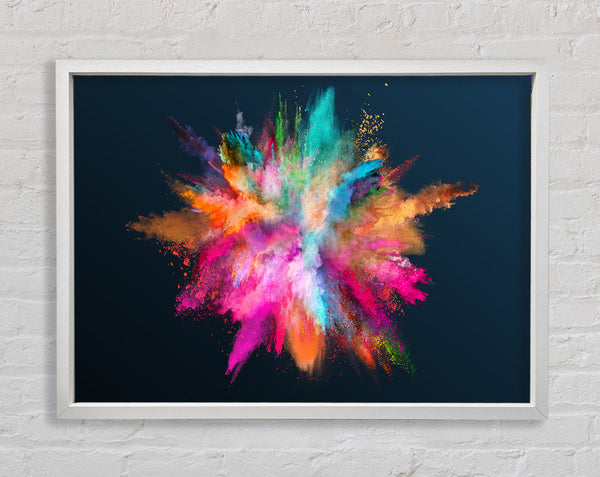 Explosion Of Paint Rainbow Framed Print