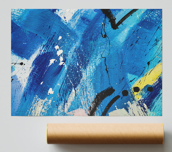 Broad Strokes Of Blue Paint Print