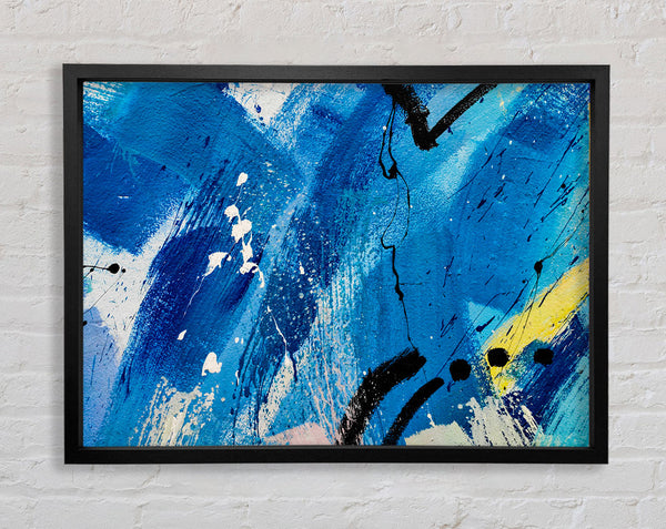 Broad Strokes Of Blue Paint Framed Print