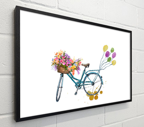 A Bike Pulling Balloons