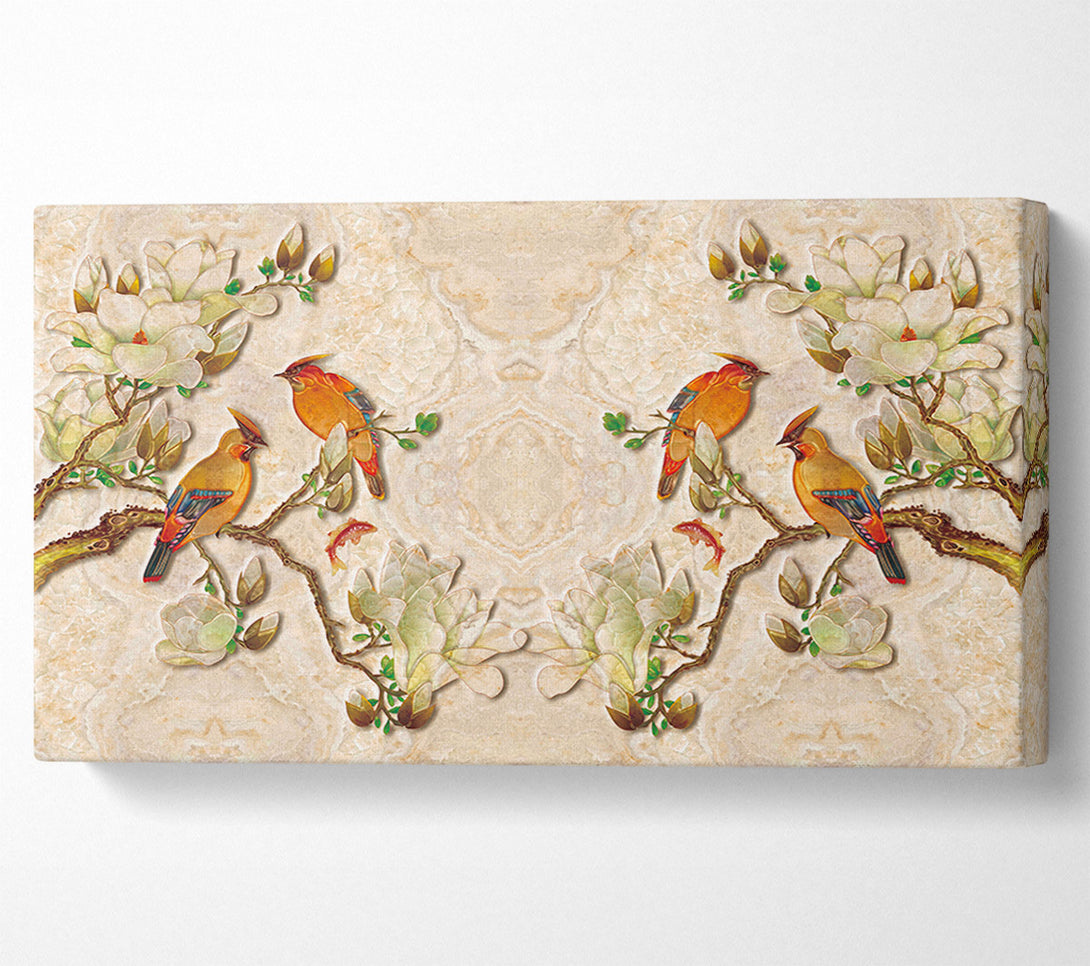  A Canvas Print of The Birds On The Branches Symmetry Canvas Wall Art