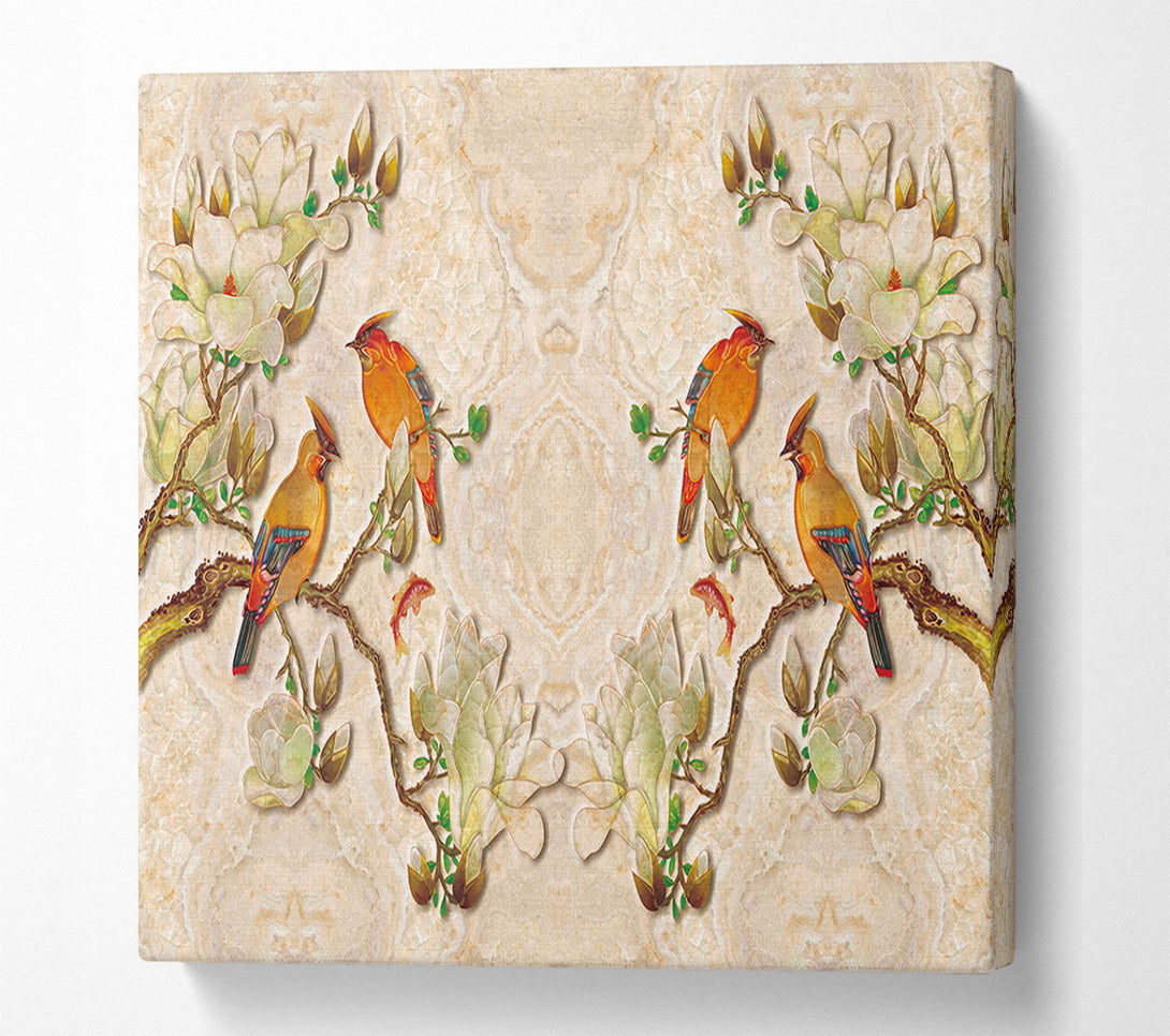  A Canvas Print of The Birds On The Branches Symmetry Canvas Wall Art