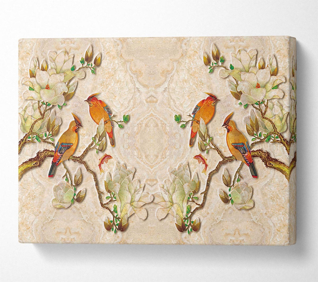  A Canvas Print of The Birds On The Branches Symmetry Canvas Wall Art