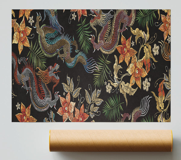 The Chinese Dragon Pattern Poster