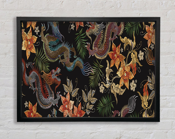 The Chinese Dragon Pattern Framed Print