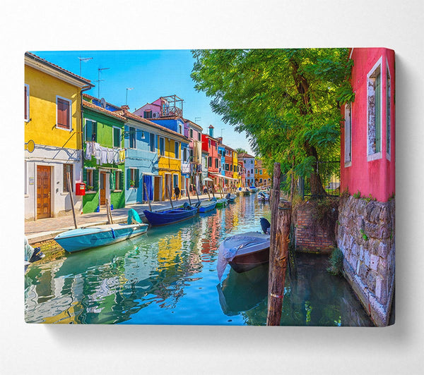  A Canvas Print of The Boats In The Village Canvas Wall Art