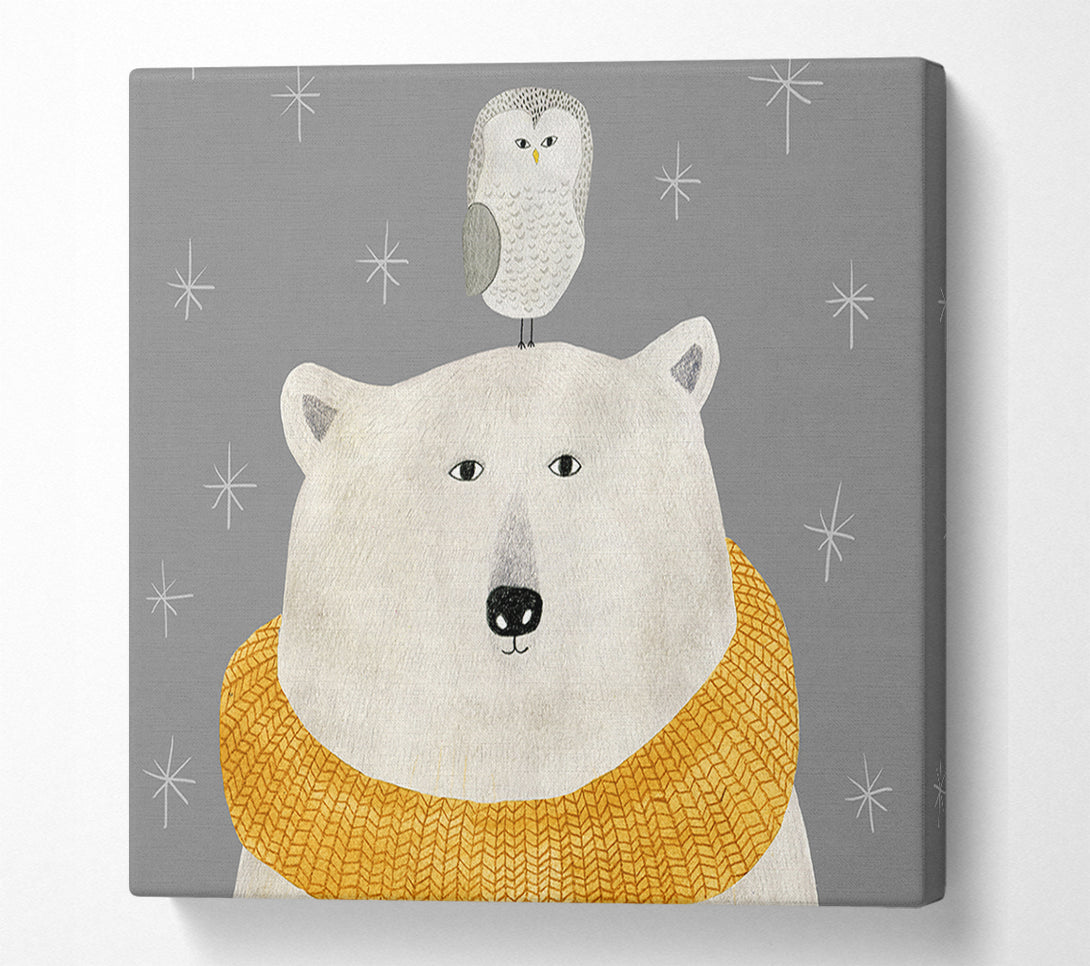  A Canvas Print of The Bear And The Owl Canvas Print