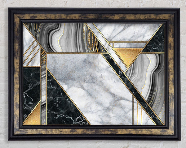 Triangles Of Marble Framed Print