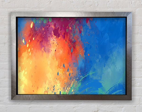 Explosion Of Water And Lava Framed Print