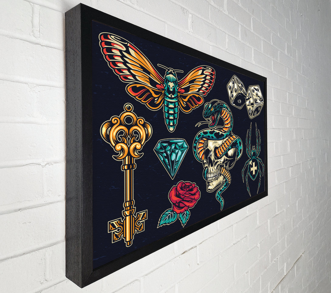  A Canvas Print of Tattoo Flash 2 Canvas Wall Art