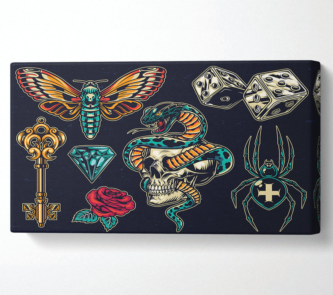  A Canvas Print of Tattoo Flash 2 Canvas Wall Art