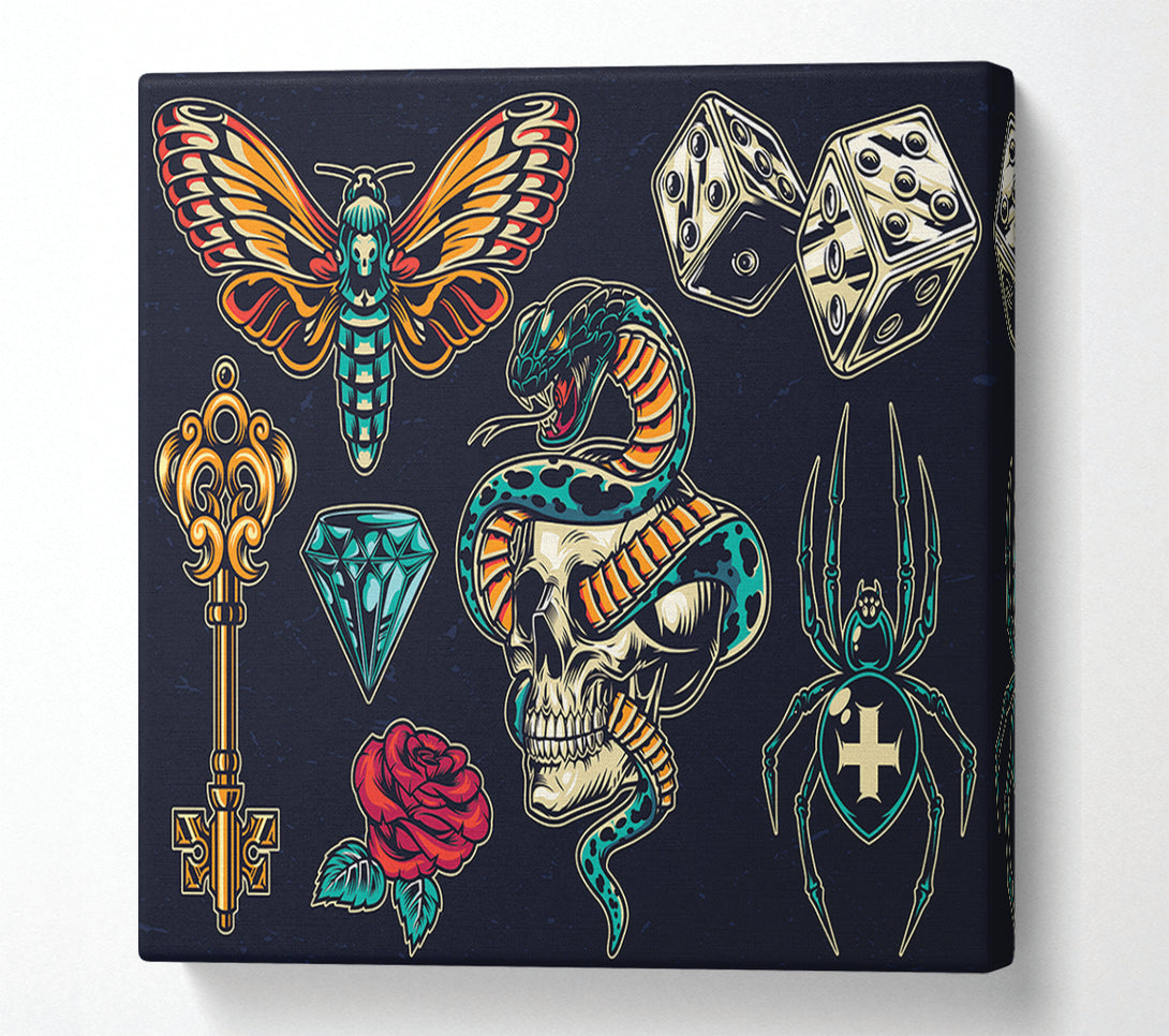  A Canvas Print of Tattoo Flash 2 Canvas Wall Art