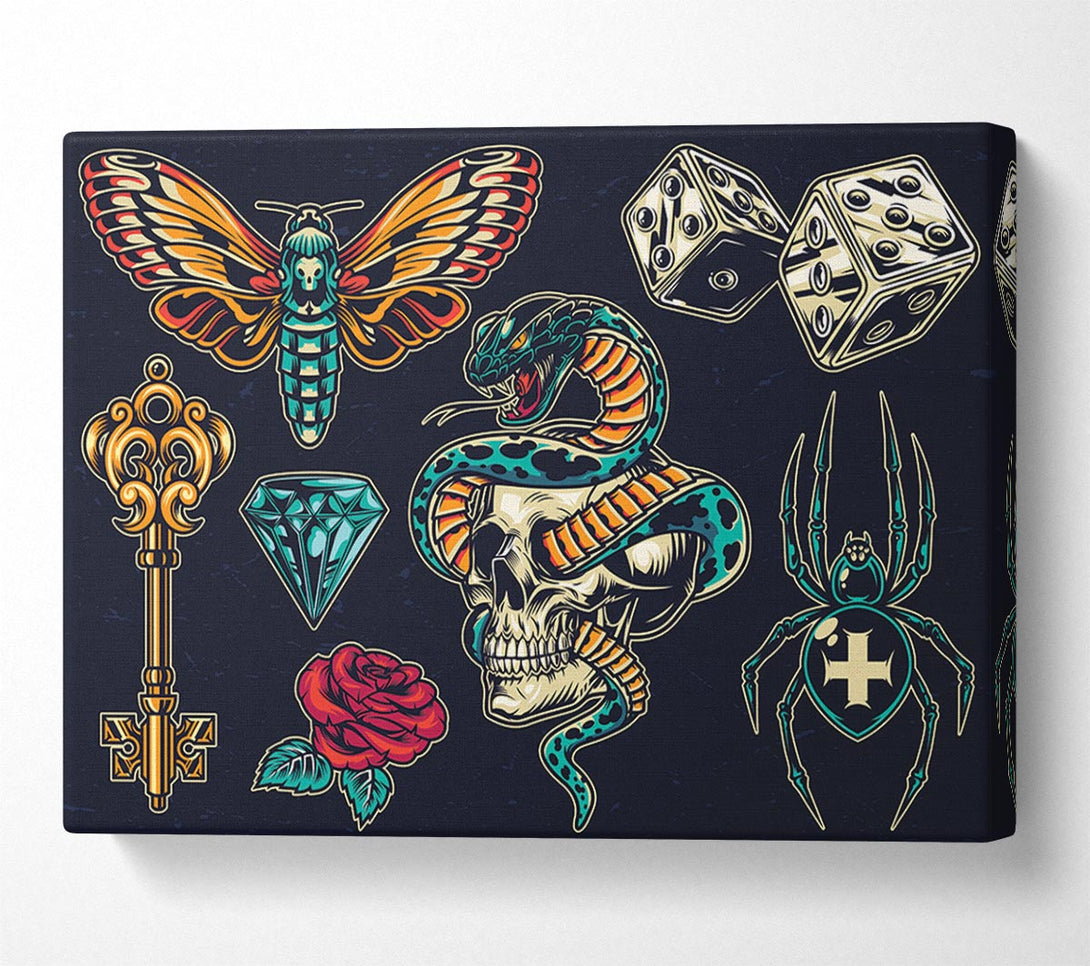  A Canvas Print of Tattoo Flash 2 Canvas Wall Art