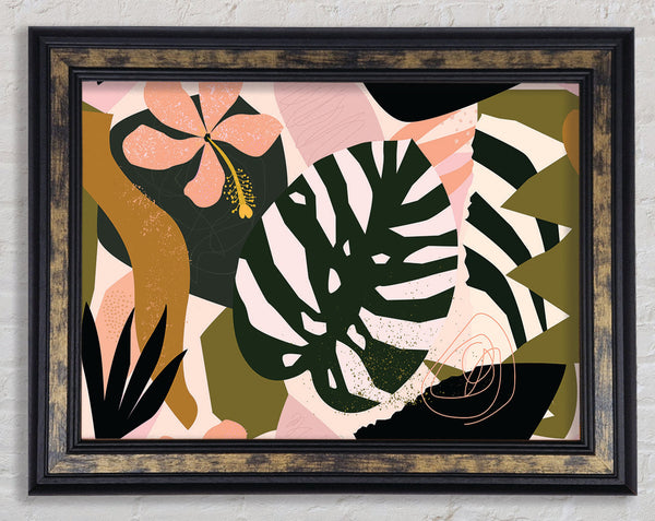 Swiss Cheese Plant Decor Framed Print