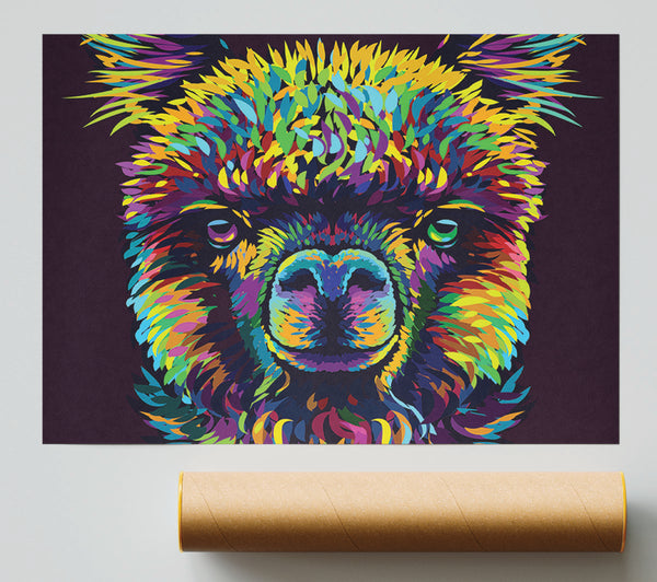 Alpaca In Colour Poster