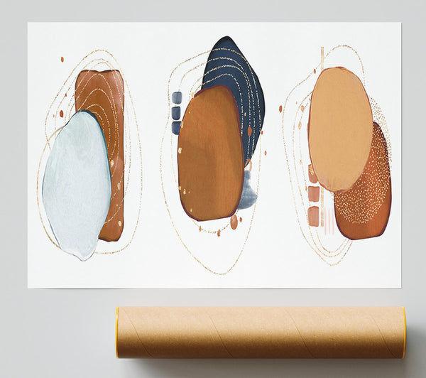 Three Art Mid Century Shapes Giclee Print