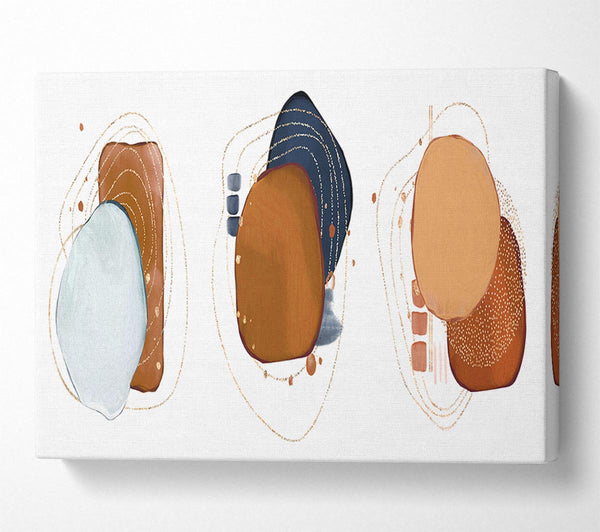  A Canvas Print of Three Art Mid Century Shapes Canvas Wall Art