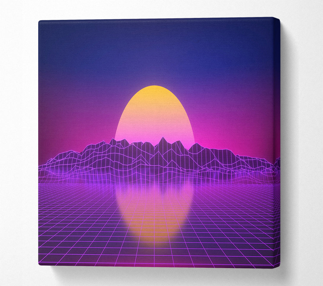  A Canvas Print of The Sun Retro Canvas Print