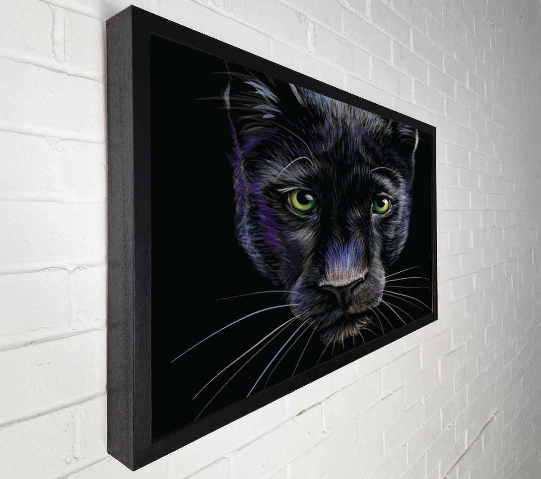  A Canvas Print of The Black Panther Face Canvas Art