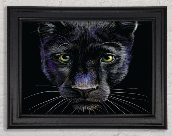 The Black Panther Face Framed Print