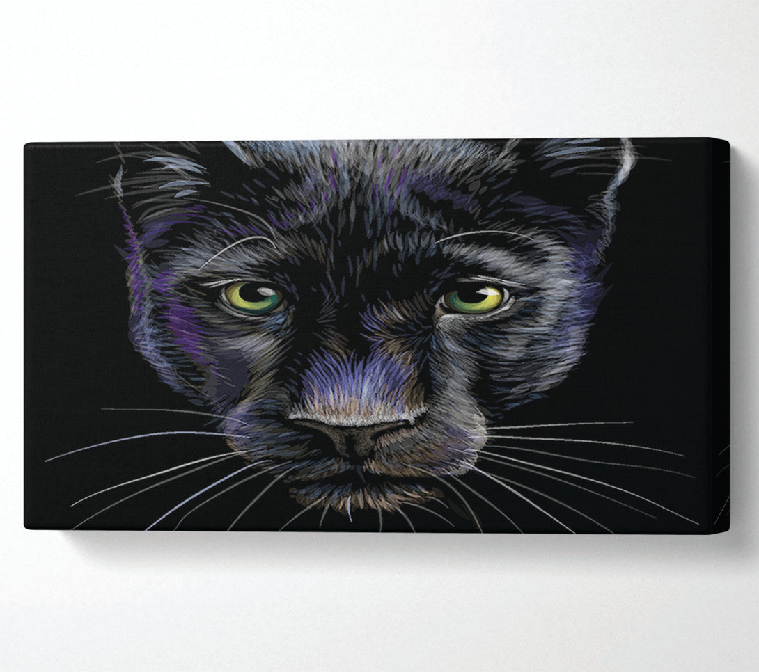  A Canvas Print of The Black Panther Face Canvas Art
