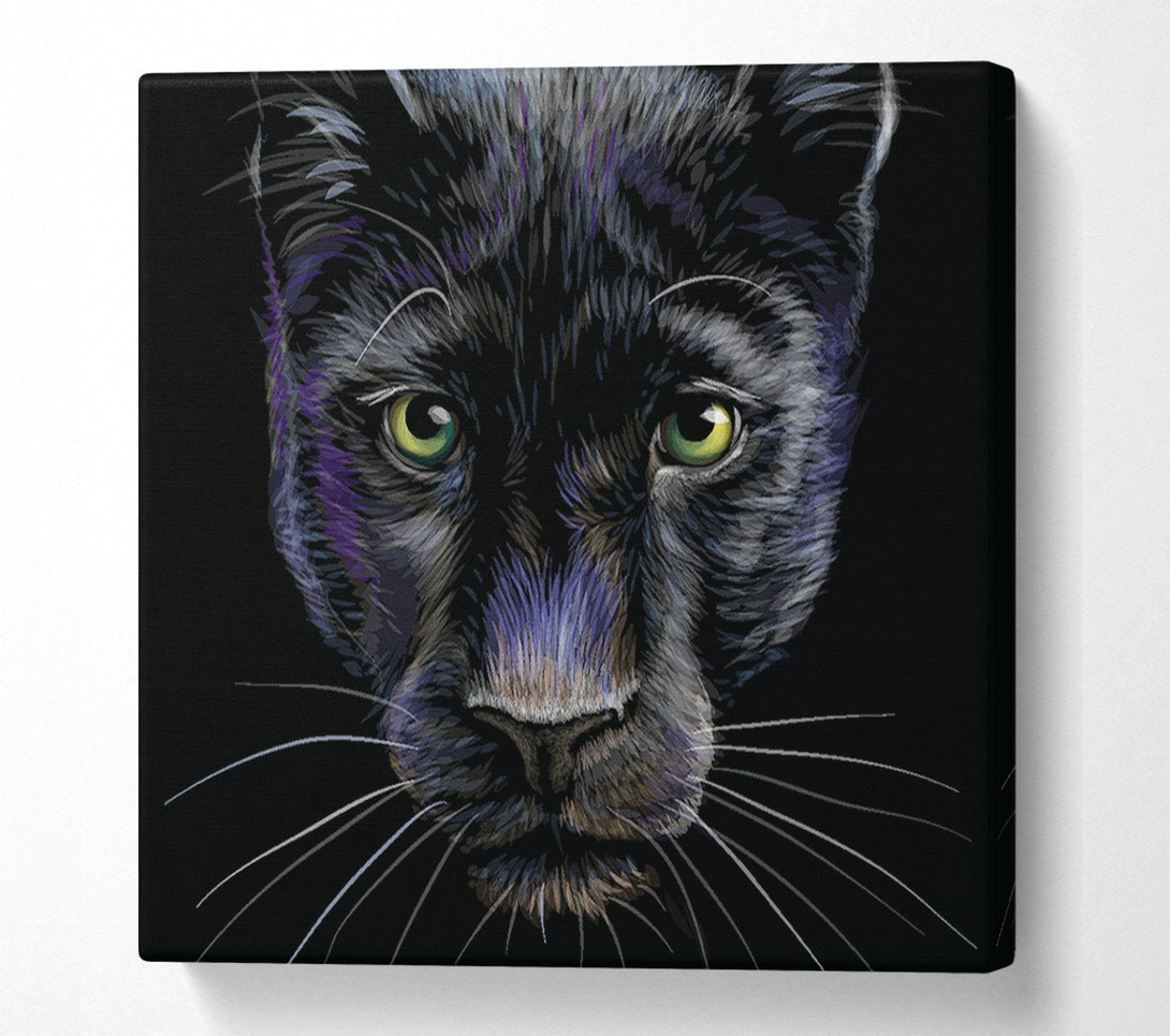  A Canvas Print of The Black Panther Face Canvas Art