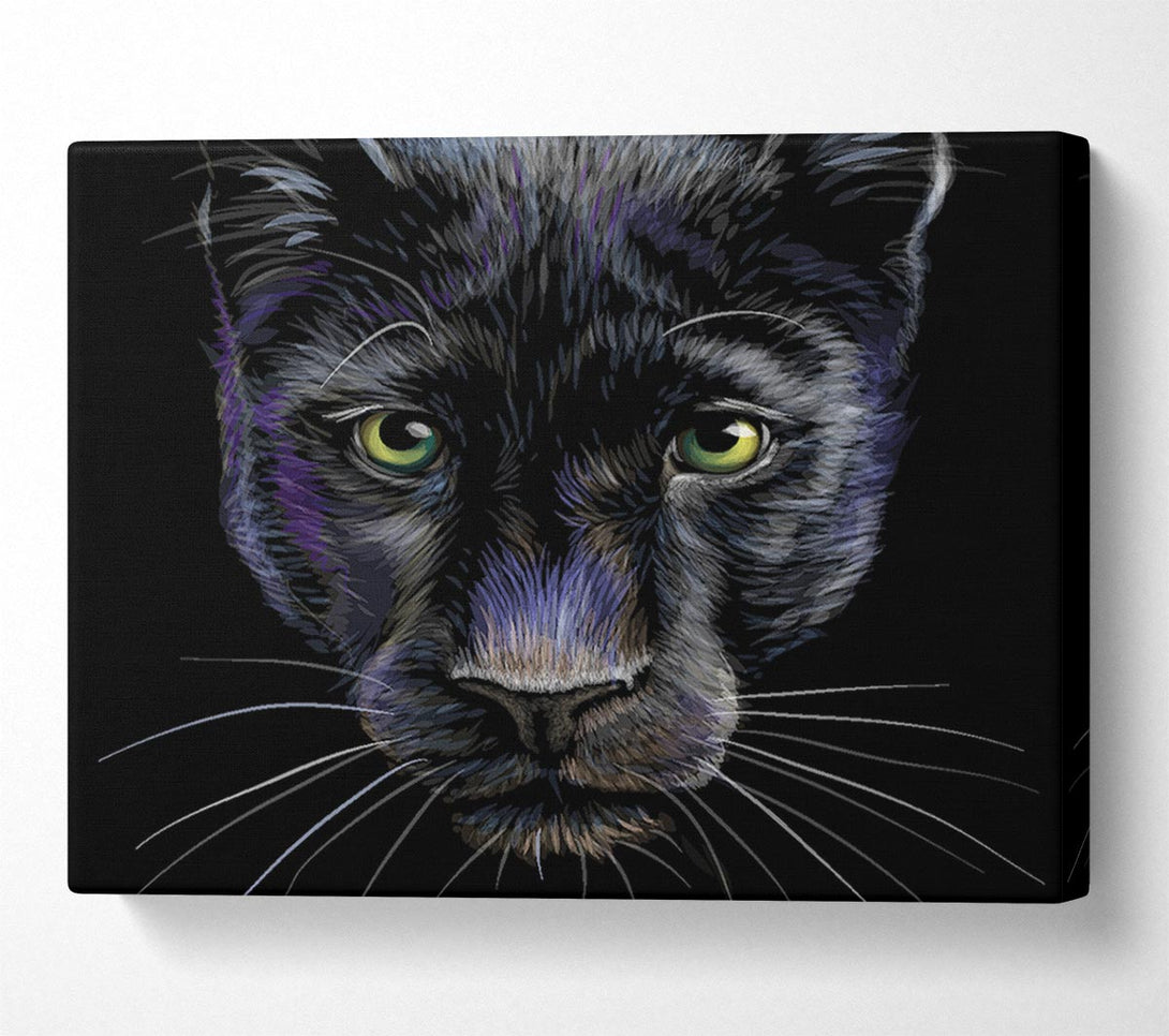  A Canvas Print of The Black Panther Face Canvas Art