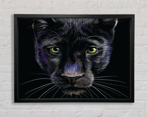 The Black Panther Face Framed Print