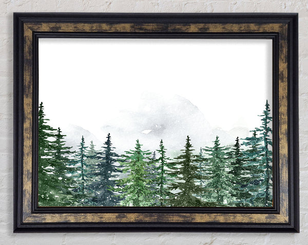 Trees Peer Above The Clouds Framed Print
