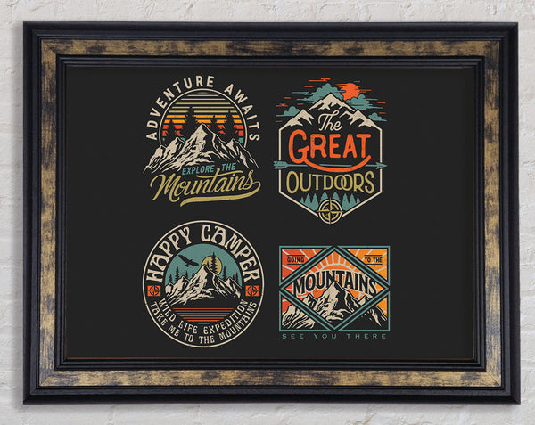 The Camping Crests Framed Print