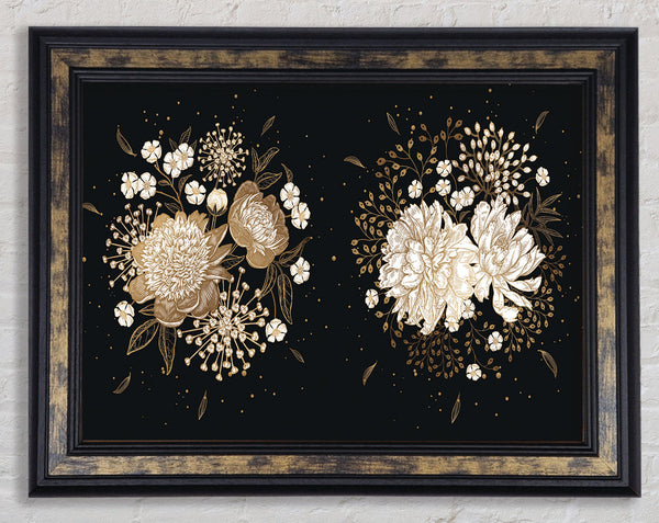 Two Clusters Of Flowers Framed Print