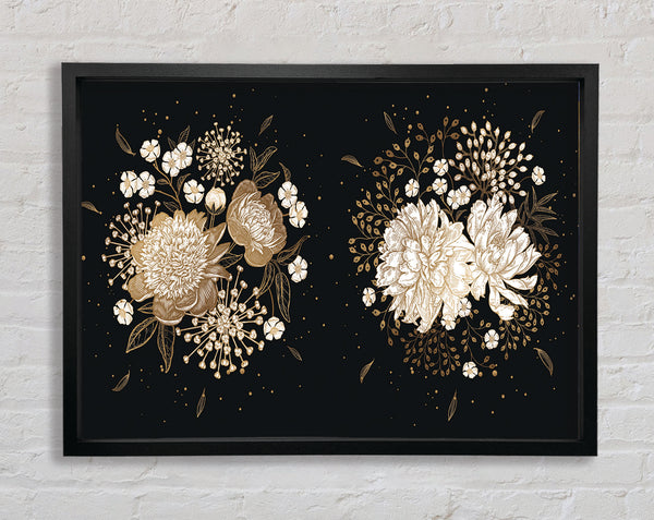 Two Clusters Of Flowers Framed Print
